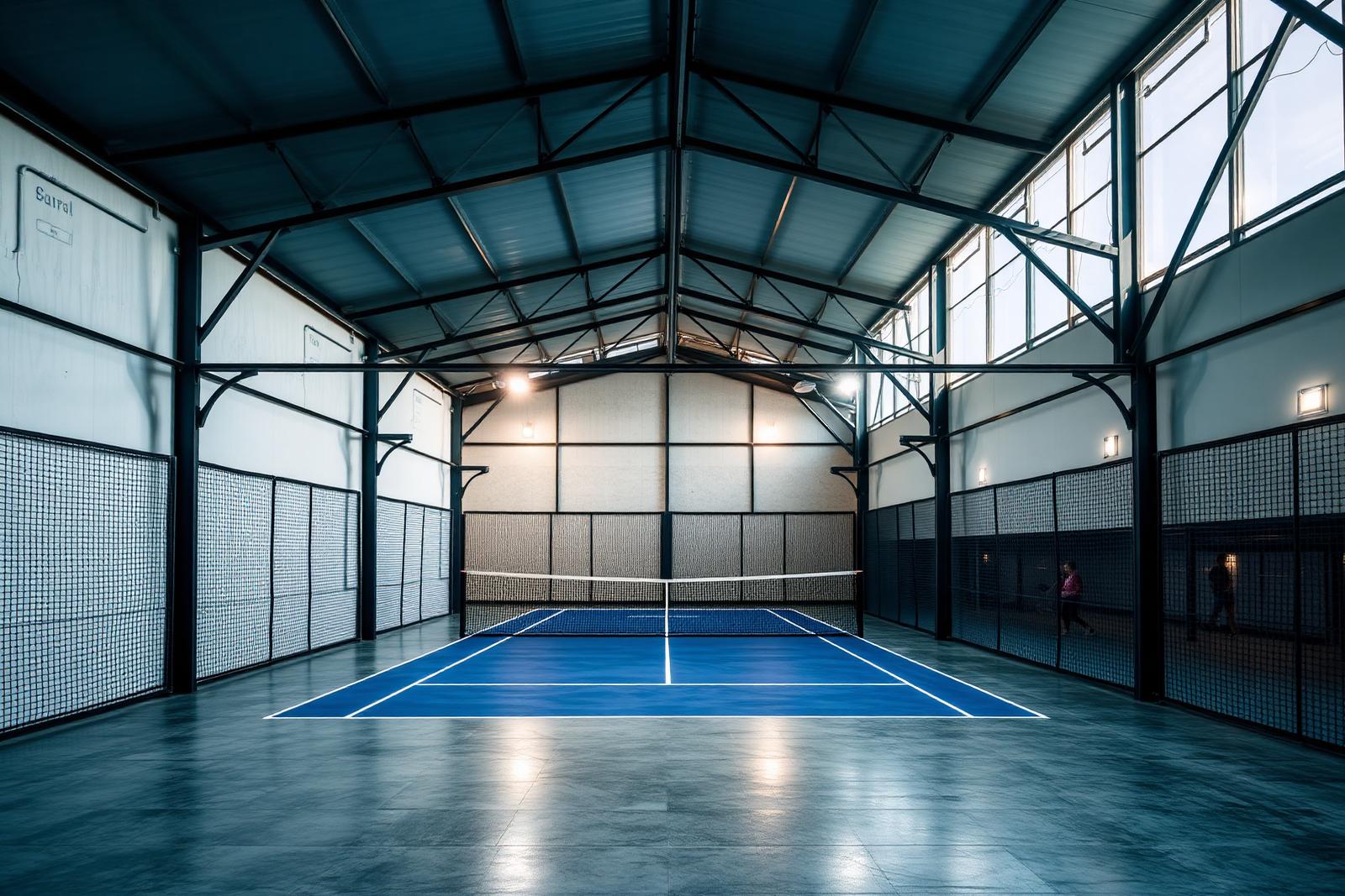 Completed indoor padel court